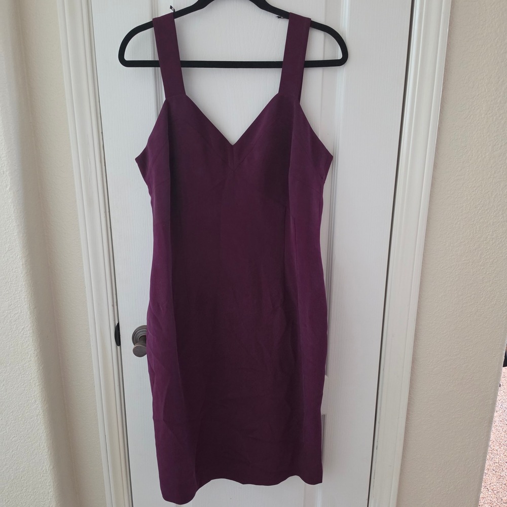 Dana Buchman 100% Silk V-Neck Sheath Dress Plum Purple Size 12